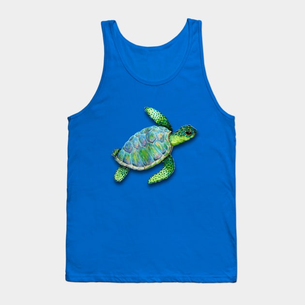 Swimming sea turtle Tank Top by Bwiselizzy